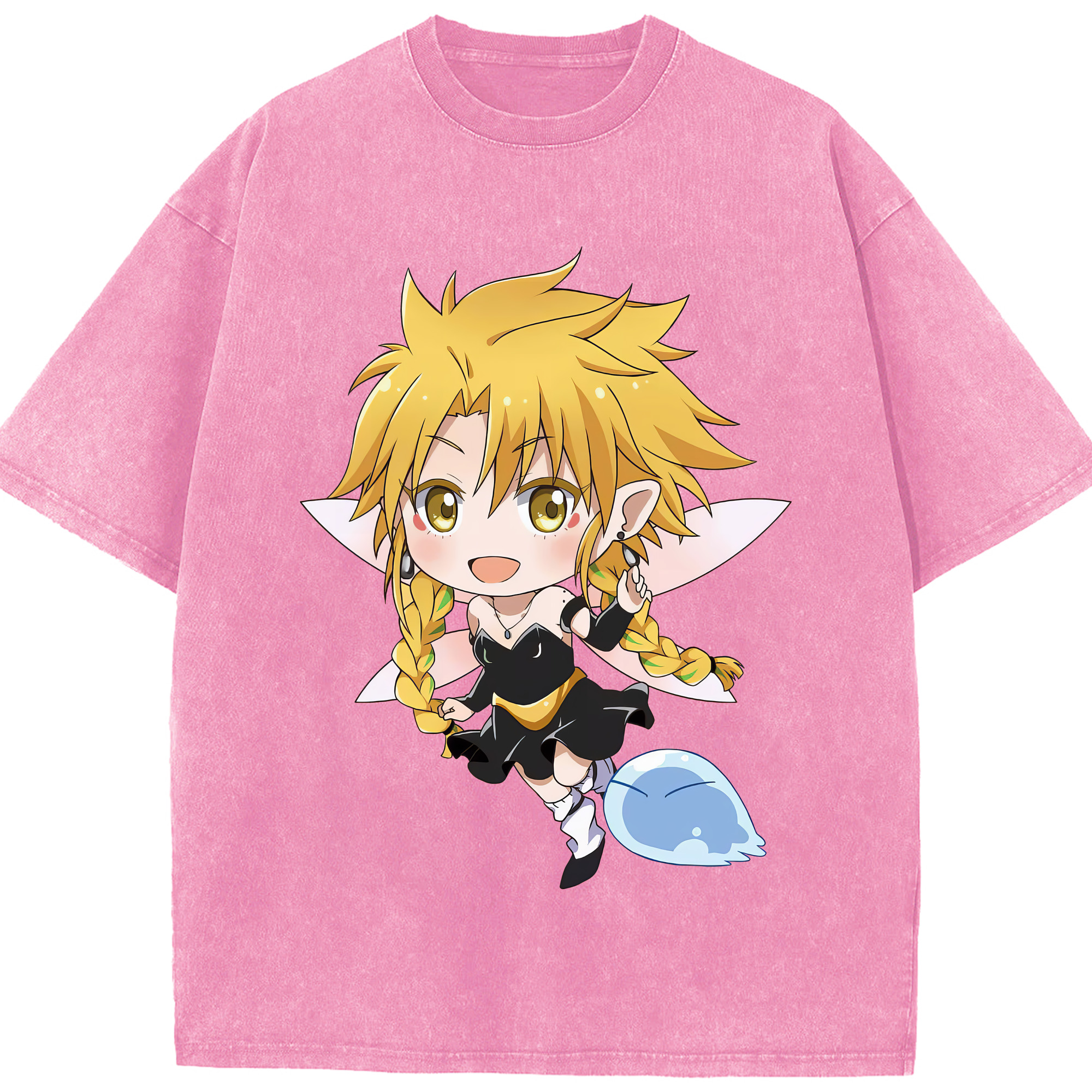 （画像用） 転スラ Regarding Reincarnated to Slime 綿100% ヴィンテージ風 半袖Tシャツ（フロントプリント）